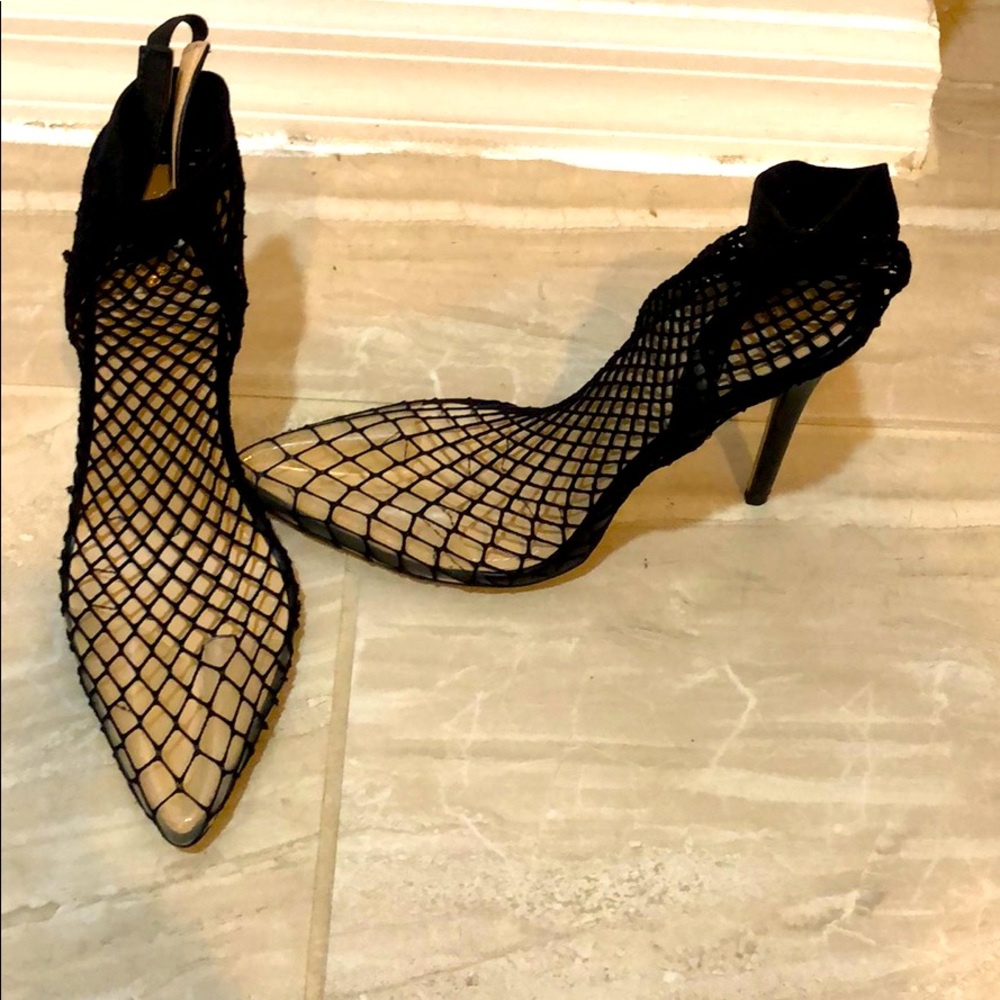 Fish net high heels